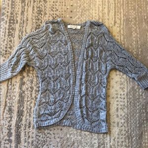 Grey short sleeve cardigan